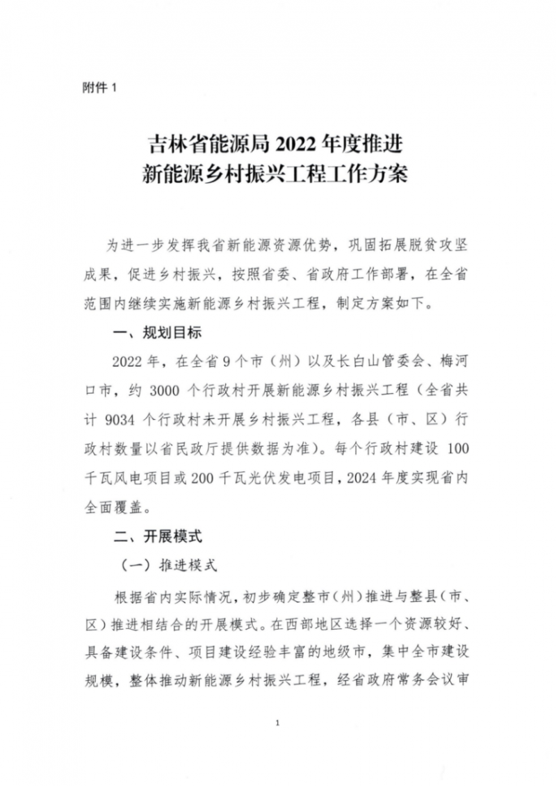 吉林省能源局發(fā)布全國首個出臺的省級“新能源+鄉(xiāng)村振興”方案！
